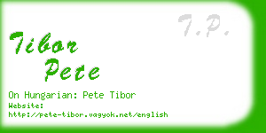 tibor pete business card